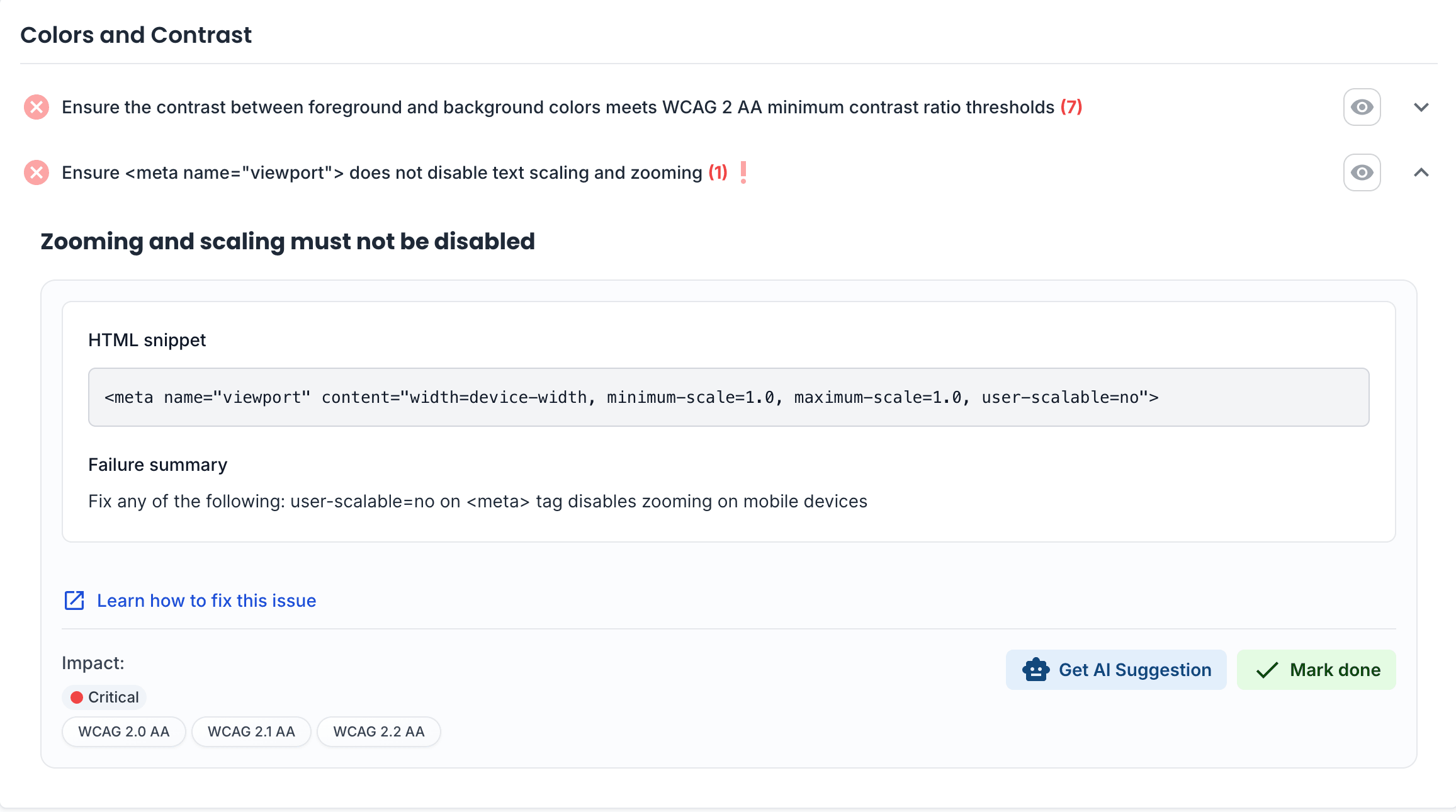 Review Accessibility Issues